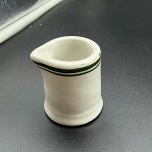 VTG Chunky Ironstone Restaurant Ware Green Banded  Creamer Farm House
